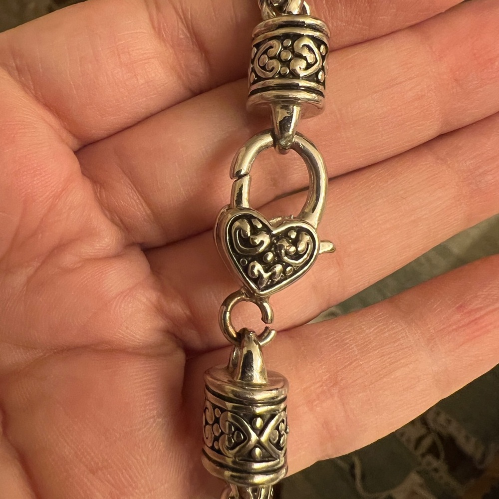 Brighton Silver Heart Motif Bracelet